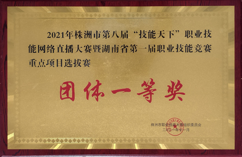 2021年株洲市第八届“技能天下”职业技 能网络直播大赛暨湖南省第一届职业技能竞赛 重点项目选拔赛团体一等奖